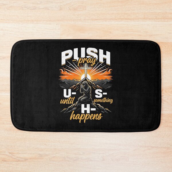 Item preview, Push Pray Until Something Happens Jesus Saves Christian Faith designed and sold by Redgiant87x.