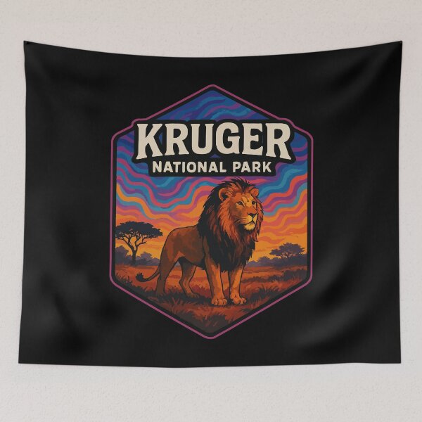 Item preview, Kruger National Park Africa Lion Trippy Art Travel designed and sold by TomFrontierArt.