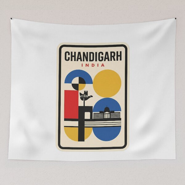 Item preview, Chandigarh India Retro Bauhaus Travel Art designed and sold by k3rstman1.