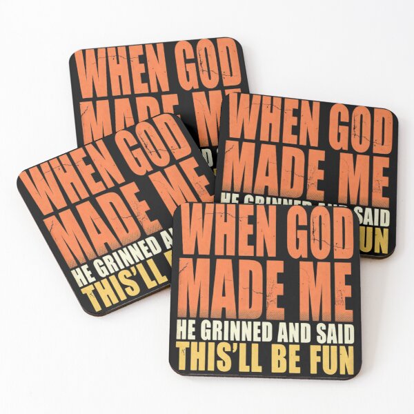 Item preview, When God Made Me He Grinned Sassy Quote Graphic, Sarcastic Humorous Saying Typography, Funny Christian Gift Design, Retro Distressed  designed and sold by Keingdesign.
