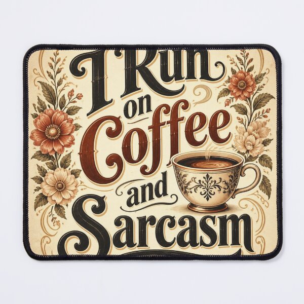 Item preview, I Run on Coffee and Sarcasm T-Shirt | Funny Coffee Shirt | Vintage Humor Tee | Gift for Her designed and sold by SunnyDesign82.