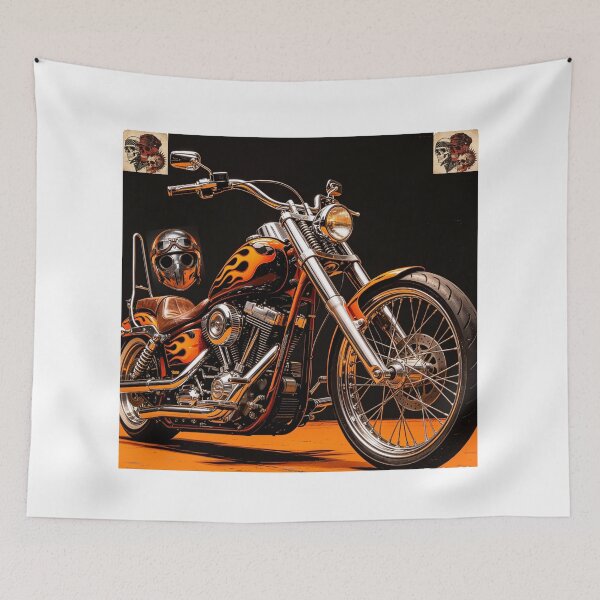 Item preview, Flame Chopper – Bold Retro Motorcycle Art designed and sold by wojtas90.