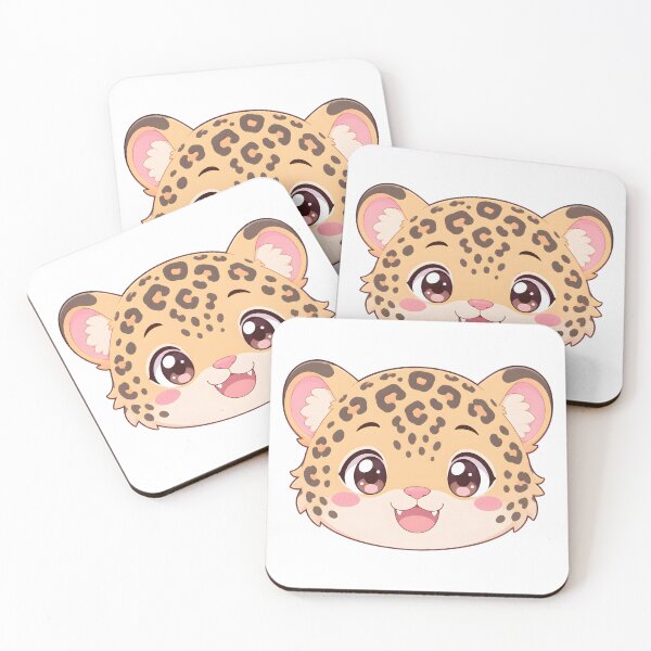 Item preview, Linda cabeza de cachorro de leopardo kawaii – Gran felino de anime pastel designed and sold by nocturnastore.