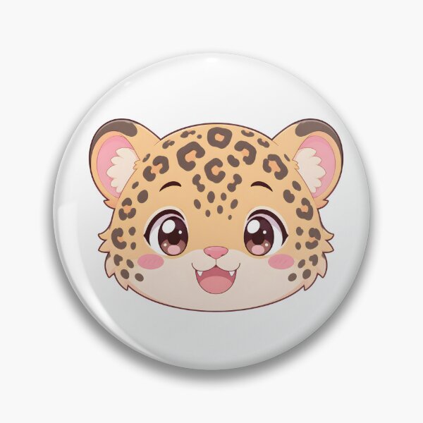Item preview, Cute Kawaii Leopard Cub Head – Pastel Anime Big Cat designed and sold by nocturnastore.