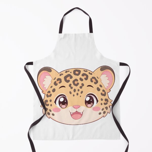 Item preview, Cute Kawaii Leopard Cub Head – Pastel Anime Big Cat designed and sold by nocturnastore.