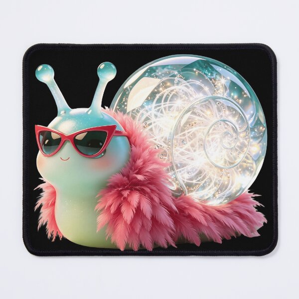 Item preview, Emerald Snail - The Fabulous Pink Feather King of Strings designed and sold by ABYSSLAB.