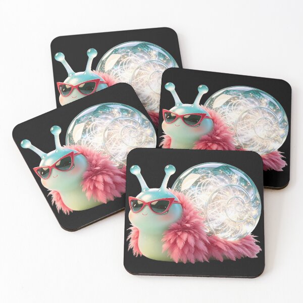 Item preview, Emerald Snail - The Fabulous Pink Feather King of Strings designed and sold by ABYSSLAB.