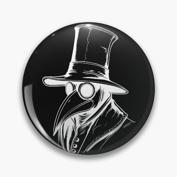 Item preview, Gothic Plague Doctor Tall Top Hat Woodcut White Ink T-Shirt designed and sold by DarkOriginArts.