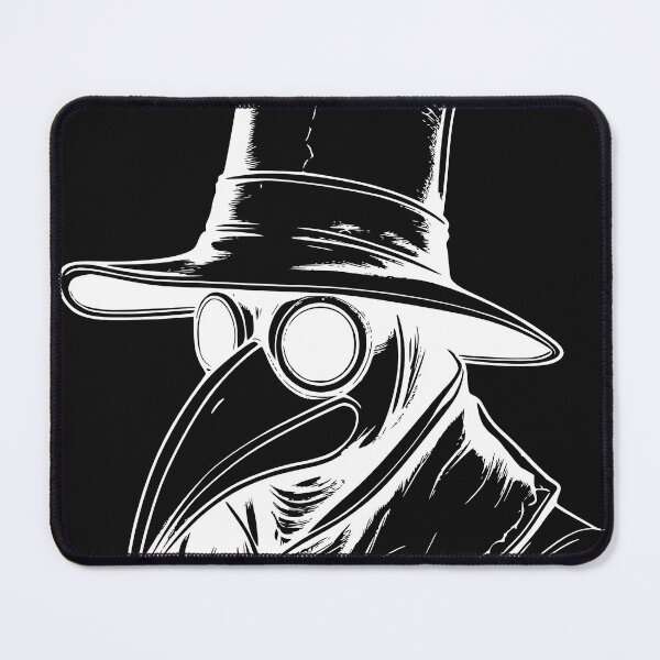 Item preview, Gothic Plague Doctor Tall Top Hat Woodcut White Ink T-Shirt designed and sold by DarkOriginArts.