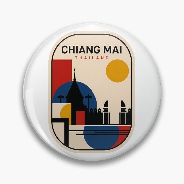 Item preview, Retro Chiang Mai Thailand Geometric Temple Silhouette designed and sold by k3rstman1.