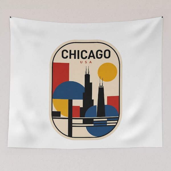 Item preview, Chicago Skyline Abstract Geometric Mid Century Modern designed and sold by k3rstman1.