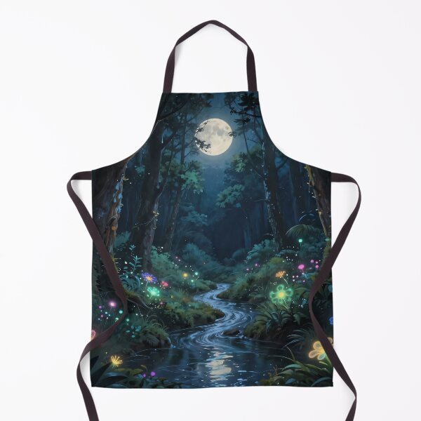 Item preview, Enchanted Night Forest: Glowing River and Full Moon designed and sold by MoonwoodStudio.