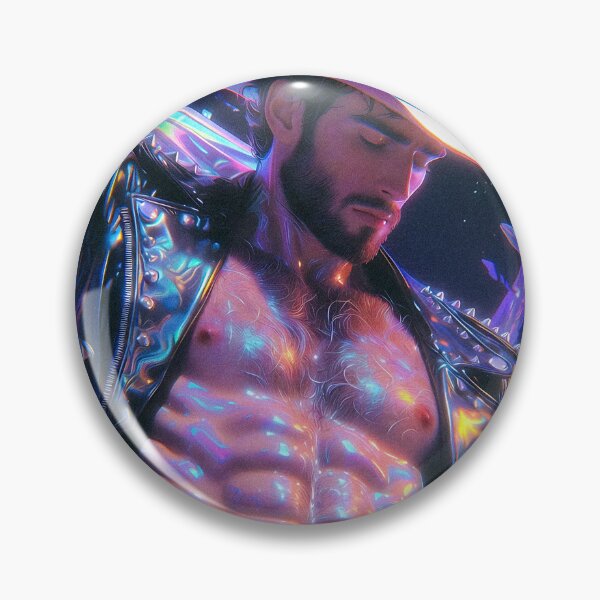 Item preview, Neon Cyber Cowboy in Holographic Jacket designed and sold by ZhivanCrimson.