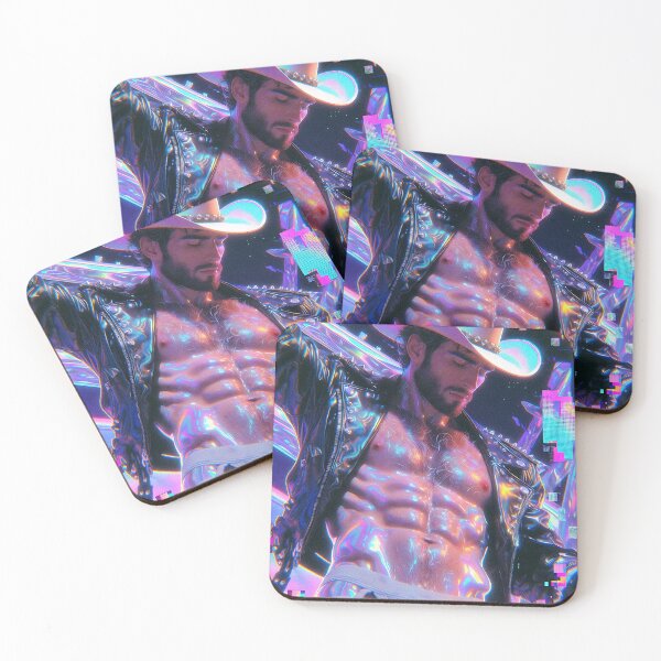 Item preview, Neon Cyber Cowboy in Holographic Jacket designed and sold by ZhivanCrimson.