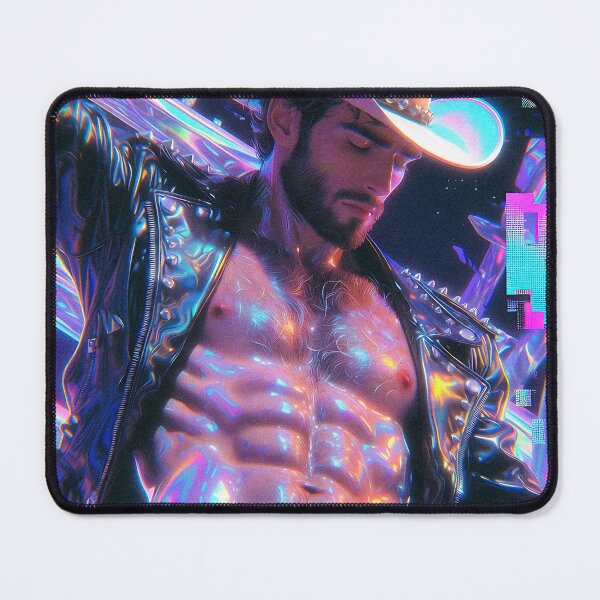 Item preview, Neon Cyber Cowboy in Holographic Jacket designed and sold by ZhivanCrimson.