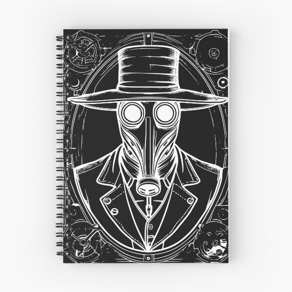 Item preview, Gothic Steampunk Plague Doctor Gear Frame White Ink T-Shirt designed and sold by DarkOriginArts.