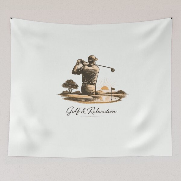 Item preview, Vintage Golf Player Silhouette at Sunset. designed and sold by LunaPrintCo.