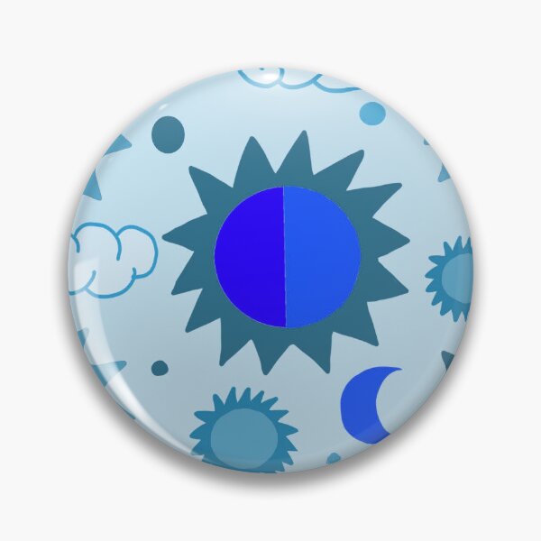Item preview, 90s Vintage Celestial Dream Sun And Moon (Blue Gray) designed and sold by Designs by Sara Felton.
