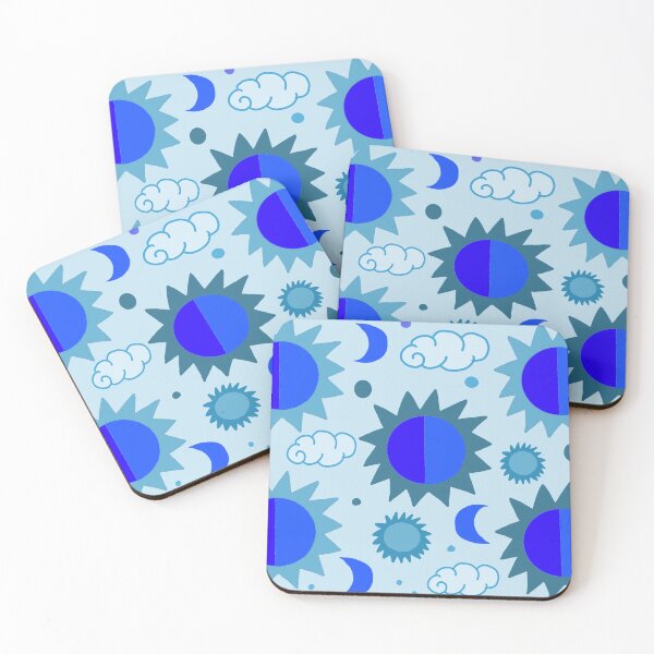Item preview, 90s Vintage Celestial Dream Sun And Moon (Blue Gray) designed and sold by Designs by Sara Felton.