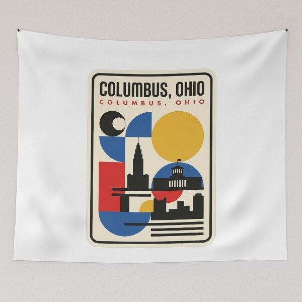 Item preview, Retro Columbus Ohio Geometric City Skyline designed and sold by k3rstman1.