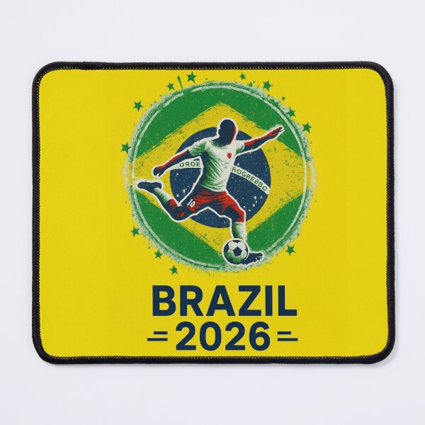 Item preview, Team Brazil Flag Soccer Player 2026 designed and sold by legendaryskins.