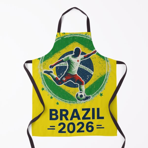 Item preview, Team Brazil Flag Soccer Player 2026 designed and sold by legendaryskins.