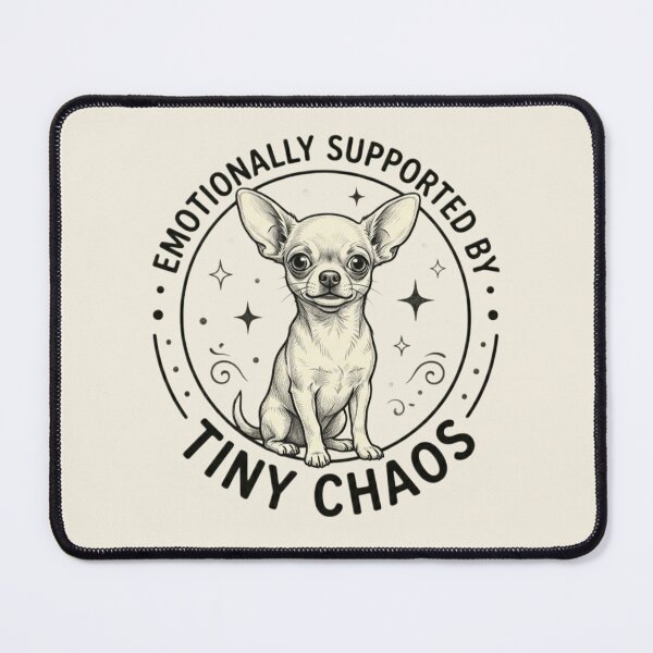 Item preview, Emotionally Supported by Tiny Chaos – Funny Chihuahua Lover Design designed and sold by Safe Haven Pets.