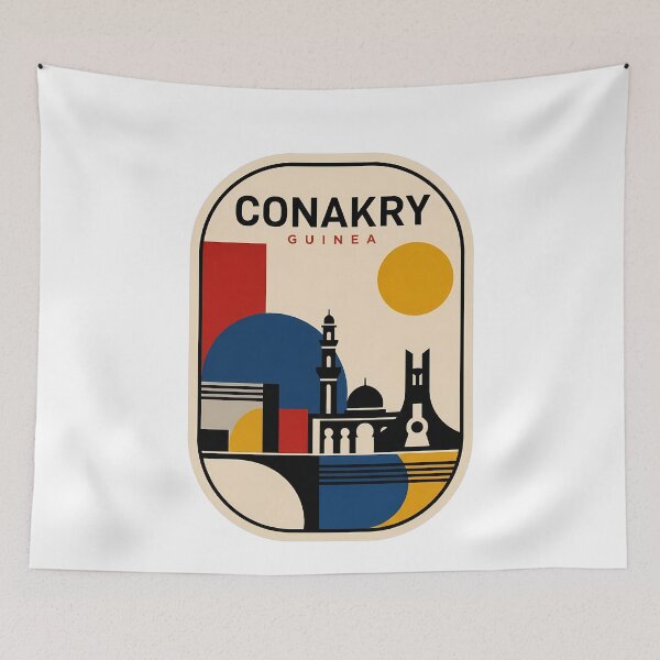 Item preview, Conakry Guinea Retro Minimalist Travel Art designed and sold by k3rstman1.