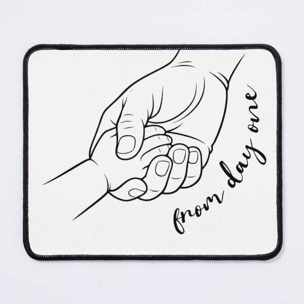 Item preview, From Day One Parent and Baby Hands Line Art | New Mom & New Dad Gift designed and sold by Be-You-Vibes.