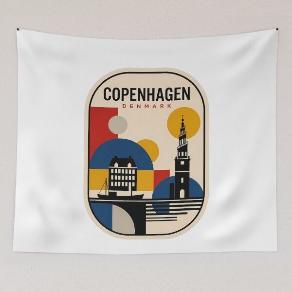 Item preview, Minimalist Copenhagen Denmark Retro Travel Landmark designed and sold by k3rstman1.