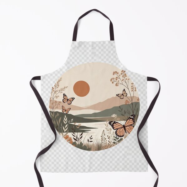 Item preview, Boho Butterfly Lake Sunset | Minimal Nature Landscape with Monarch Butterflies designed and sold by GalleryPeak.