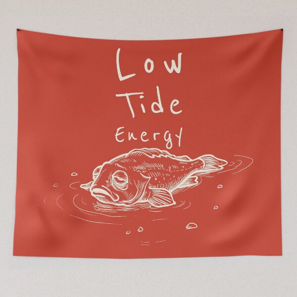 Item preview, Funny Fish Minimalist Line Art - Low Tide Energy designed and sold by Lumi-Bloom.