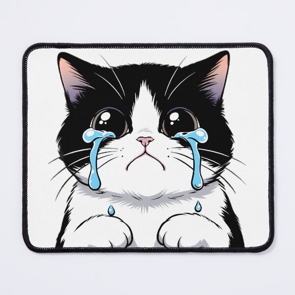 Item preview, Crying black and white cartoon cat designed and sold by By:MarcinK.