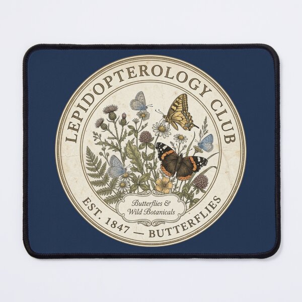 Item preview, Lepidopterology Club Vintage Badge Butterflies Art designed and sold by CalmCapy Co.