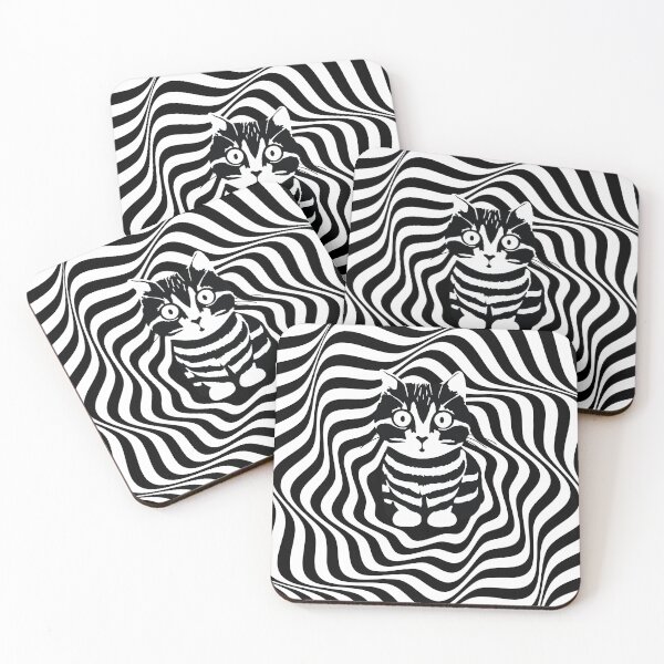 Item preview, Black and white optical illusion with cat designed and sold by memendesign.