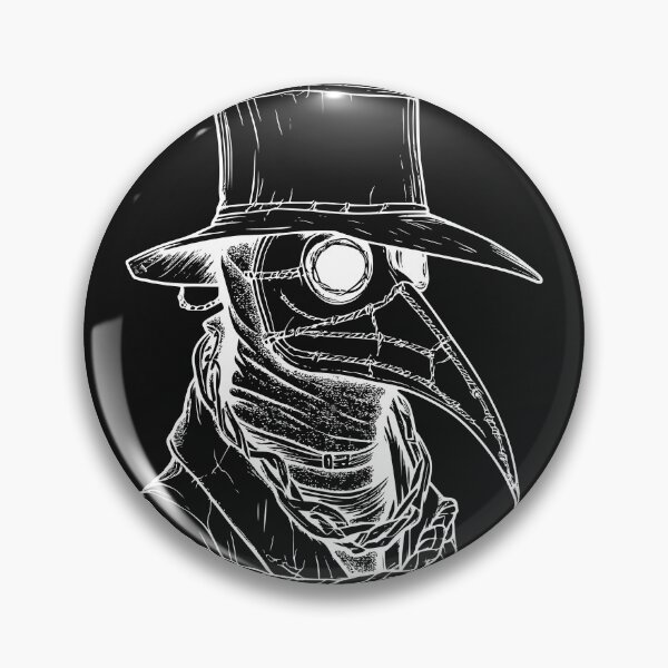 Item preview, Gothic Plague Doctor Stitched Mask Woodcut White Ink T-Shirt designed and sold by DarkOriginArts.