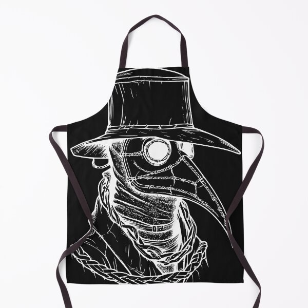 Item preview, Gothic Plague Doctor Stitched Mask Woodcut White Ink T-Shirt designed and sold by DarkOriginArts.