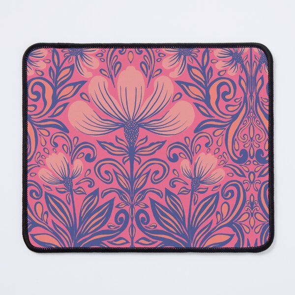 Item preview, Vibrant Pink Symmetrical Art Nouveau Floral Pattern designed and sold by AneissPiaf.