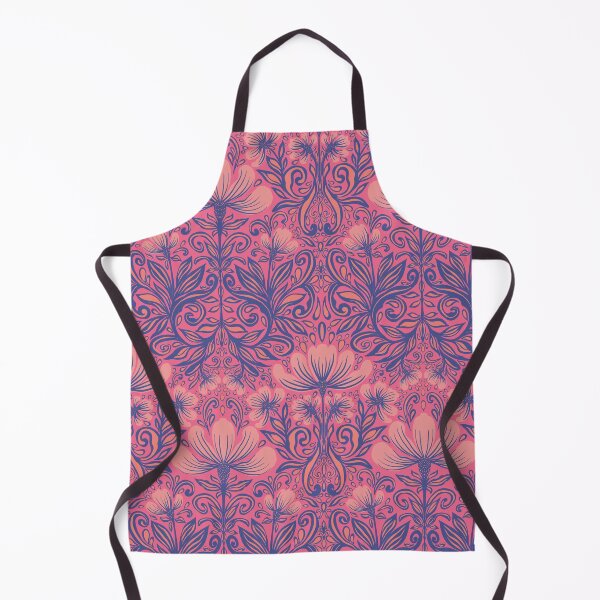 Item preview, Vibrant Pink Symmetrical Art Nouveau Floral Pattern designed and sold by AneissPiaf.
