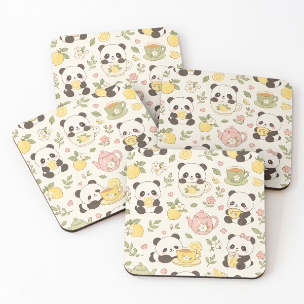 Item preview, Panda Lemon Tea Garden Kawaii Pattern designed and sold by Soft Berry Studio.