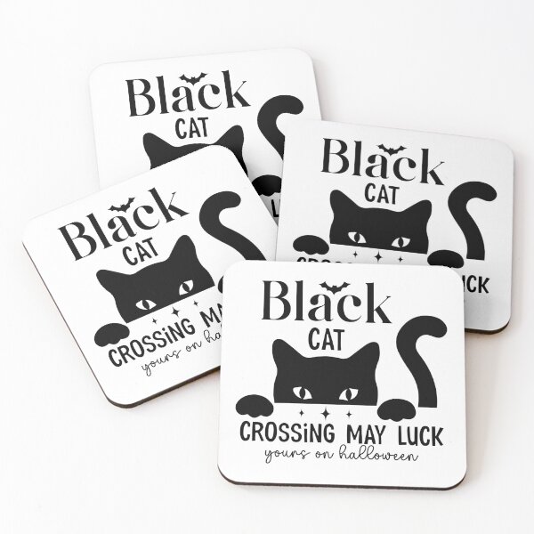 Item preview, Black Cat Crossing May Luck Yours On Halloween - Cute Party Retro Vintage Spooky Witch Pumpkin Ghost Gift designed and sold by FuzionRaptor.