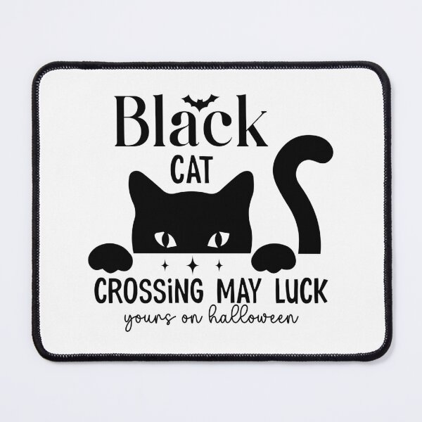 Item preview, Black Cat Crossing May Luck Yours On Halloween - Cute Party Retro Vintage Spooky Witch Pumpkin Ghost Gift designed and sold by FuzionRaptor.