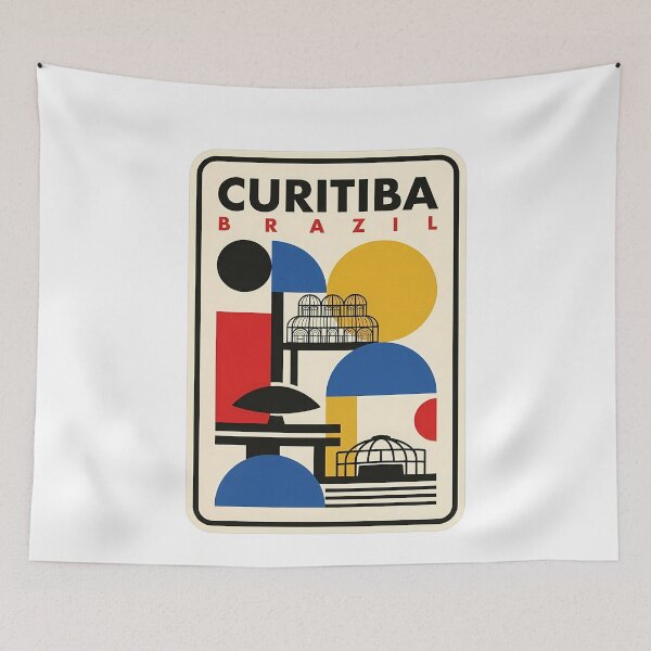 Item preview, Minimalist Curitiba Brazil Mid Century Modern Landmarks designed and sold by k3rstman1.