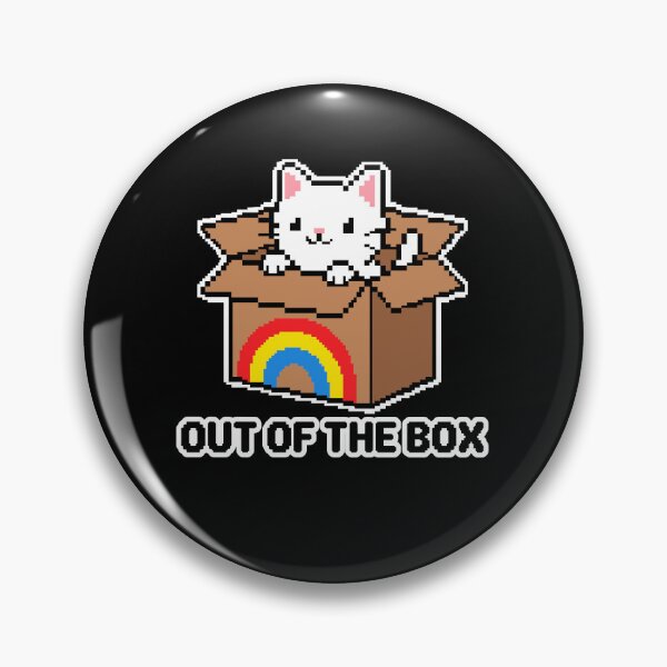 Item preview, Cute Pixel Art White Cat in a Rainbow Box designed and sold by artistastshirt.
