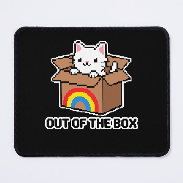 Item preview, Cute Pixel Art White Cat in a Rainbow Box designed and sold by artistastshirt.