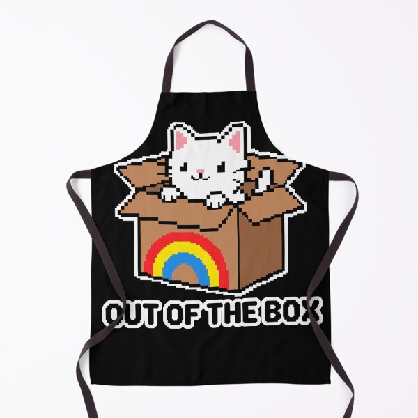 Item preview, Cute Pixel Art White Cat in a Rainbow Box designed and sold by artistastshirt.