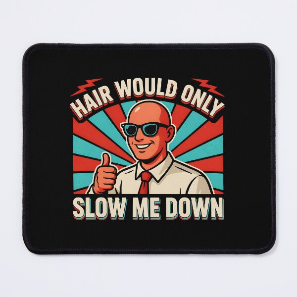 Item preview, Hair Would Only Slow Me Down Dad Humor Vintage Bald Dad Joke designed and sold by Redgiant87x.