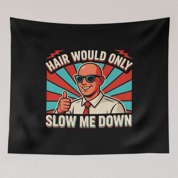 Item preview, Hair Would Only Slow Me Down Dad Humor Vintage Bald Dad Joke designed and sold by Redgiant87x.