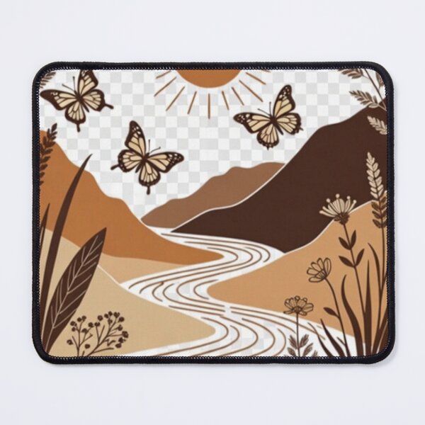 Item preview, Boho Butterfly River Landscape | Minimal Desert Sunset Nature Illustration designed and sold by GalleryPeak.