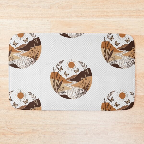 Item preview, Boho Butterfly River Landscape | Minimal Desert Sunset Nature Illustration designed and sold by GalleryPeak.